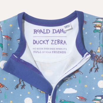 Roald Dahl X Ducky Zebra 'Storytime' Sleepsuit, 6 of 7