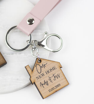 New Home Single Keyring In Dusky Pink, 2 of 6