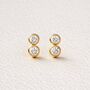 Double Diamond Stud Earrings, thumbnail 1 of 4