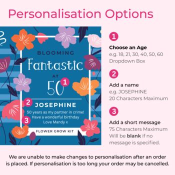 Personalised 'Fabulous At' Milestone Birthday Gift Blue, 2 of 4