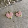 Pink Heart Ceramic Earrings 22k Gold Lustre, thumbnail 4 of 4