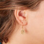 18 K Gold And Silver Earrings With Pink Gemstone, thumbnail 1 of 9