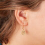 18 K Gold And Silver Earrings With Pink Gemstone, thumbnail 2 of 9