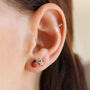 Sterling Silver Red Ladybird Earrings, thumbnail 2 of 7