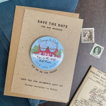 Tipi Illustration Colourful Magnet Save The Date, 10 of 10