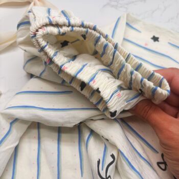 Christmas Pyjama Gift Set – Striped With Bow Details Plus Soft Blue Eye Mask – Ideal For Her And Teens, 8 of 9