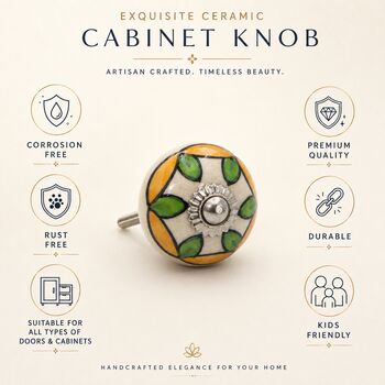 Traditional Ceramic Round Shaped Dresser Knob, 3 of 8