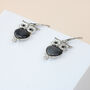 Zircon Moonstone Owl Earrings Gold/Silver Plated, thumbnail 6 of 8
