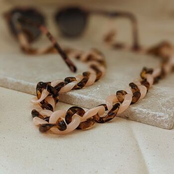 Glasses Chain Pink And Tortoise Chunky Acrylic Chain, 3 of 9