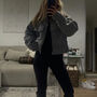 Grey Zipped Crop Jacket, thumbnail 3 of 4