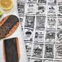 Crisp Packets Illustrated Black And White Tea Towel, thumbnail 5 of 11