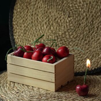 Set Of Eight Cherry Birthday Cake Candles, 4 of 6