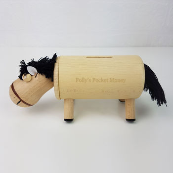 Personalised Wooden Cow/ Horse Money Box, 7 of 9