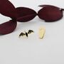 Mismatched Coffin And Bat Stud Earrings In Sterling Silver, thumbnail 7 of 12