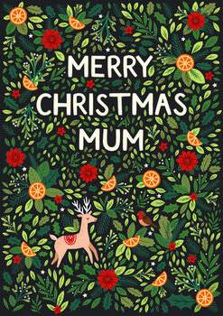 Christmas Card For Mum, Merry Christmas Mum Card, 3 of 3