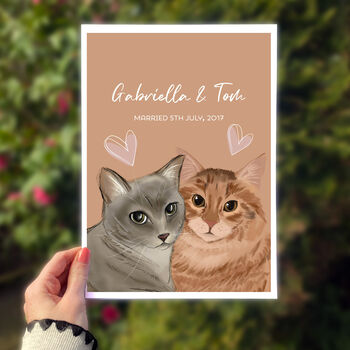 Personalised Purrfect Anniversary Print For Cat Lovers, 3 of 4