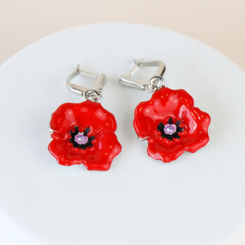 Tiny Poppy Dangle Earrings, 3 of 6