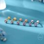Sterling Silver Purple Cz Droplet Earrings, thumbnail 1 of 12