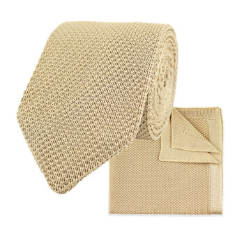 Wedding Handmade Knitted Bow Tie In Beige, 6 of 6