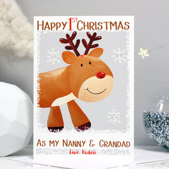 Reindeer 1st Christmas Card As Mummy Daddy, 9 of 10