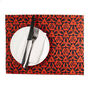 Red Orange Grey Hand Printed Canvas Place Mat Set, thumbnail 7 of 12