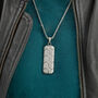 Personalised Men's Steel Tyretread Dog Tag Necklace, thumbnail 2 of 2