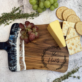 Personalised Family Name Resin Cheese Board | Wedding, Surname Gift, 2 of 9