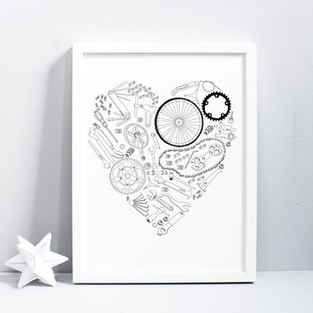 Personalised Bicycle Love Print, 2 of 3