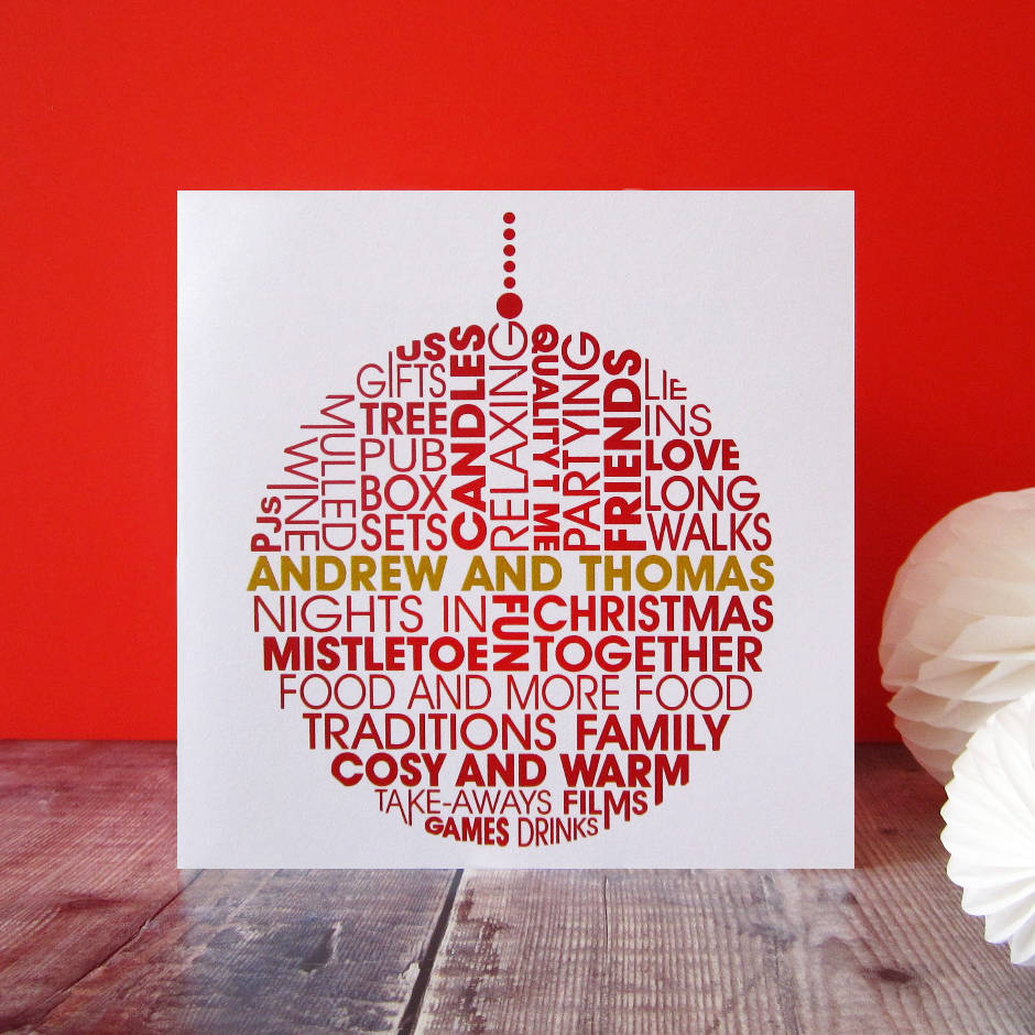 personalised couples christmas card by mrs l cards | notonthehighstreet.com