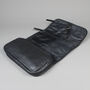 Black Leather Roll Hanging Wash Bag, thumbnail 3 of 7