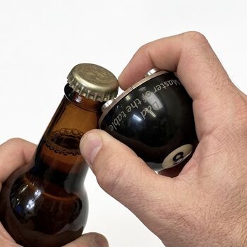 Personalised Pool Ball Bottle Opener Eight Ball Gift, 6 of 8