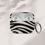 Zebra Print Air Pods Case With Keychain, thumbnail 1 of 5