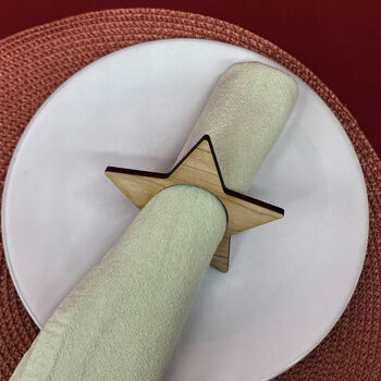 Wooden Star Napkin Rings, 4 of 5