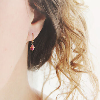 Ruby And Sapphire Earrings In Gold, 6 of 10