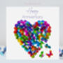 Multicoloured Butterfly Heart Anniversary Card, thumbnail 1 of 11