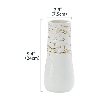 White Gold Ceramic Flower Vase, 3 of 5