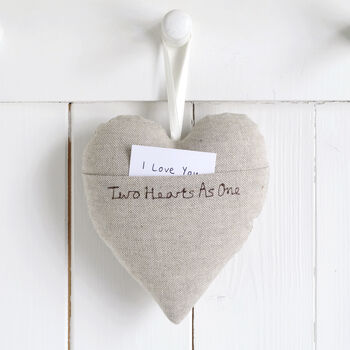 Personalised Linen Heart Anniversary Or Engagement Gift, 3 of 8