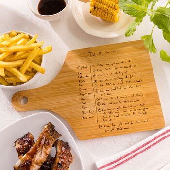 Personalised Handwriting Recipe Chopping Board For Him, 7 of 9