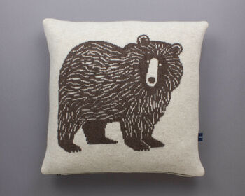 Brown Bear Cushion In Knitted Lambswool, 3 of 4