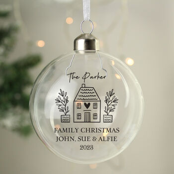 First Christmas In Our New Home Glass Bauble, 2 of 5