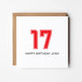 College Type Any Number Personalised Birthday Card, thumbnail 3 of 4