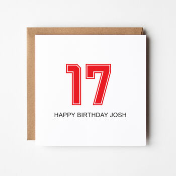 College Type Any Number Personalised Birthday Card, 3 of 4