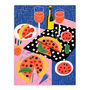Informal Dinner Party Pizza Kitchen Fun Wall Art Print, thumbnail 6 of 6