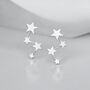 40th Birthday Sterling Silver Four Star Earrings, thumbnail 2 of 5