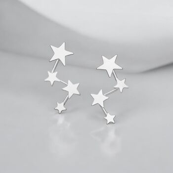 40th Birthday Sterling Silver Four Star Earrings, 2 of 5