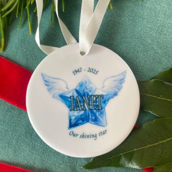 'Angel Star' Personalised Memorial Christmas Decoration, 2 of 4