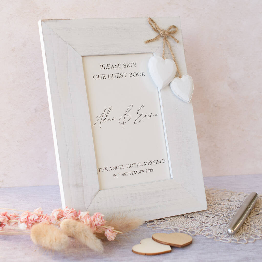 Personalised Framed Wedding Guest Book Sign, 1 of 3