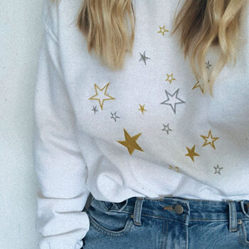 Metallic Star Embroidered Sweater, 4 of 6
