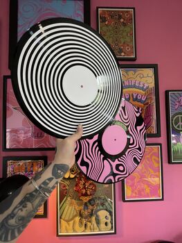Psychedelic Round Upcycled 12' Lp Vinyl Record Decor, 8 of 10
