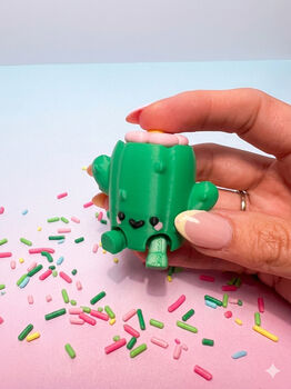 Cute Cactus Fidget Clicker Keychain | Desktop Mechanical Switch Bag Charm | Calming Sensory Office Desk Accessory, 2 of 6